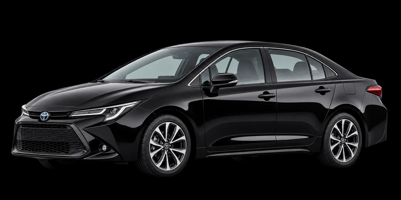 Toyota Corolla oder ähnlich in Schwarz – illustrative Fahrzeugdarstellung